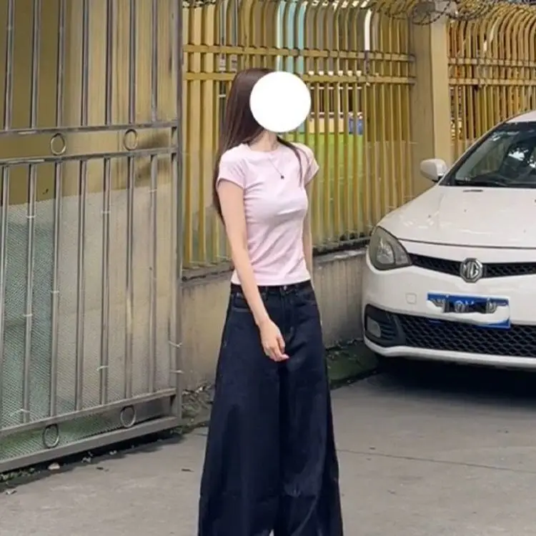 

Готические мешковатые джинсы Брюки с блестящими камнями Y2K Уличная одежда Винтажная мода Оверсайз Широкий крой Свободный крой Черный корейский стиль