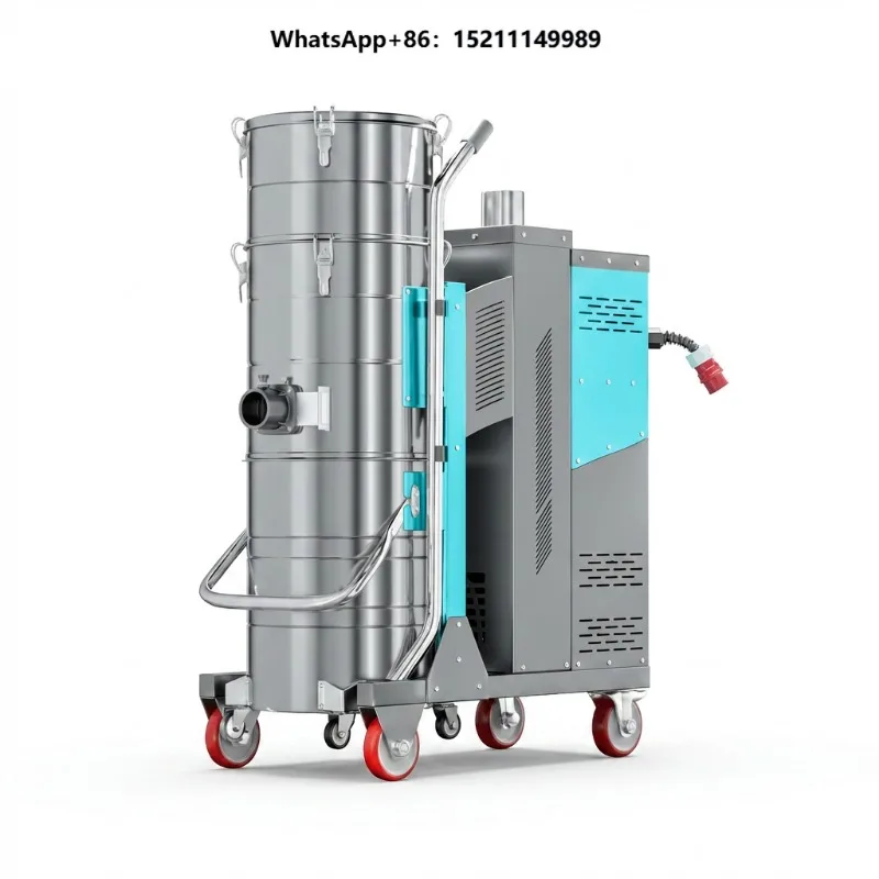 New 380V Electric High Power Stainless Steel Industrial Vacuum Cleaner 26KPa Suction 55L Workshop Factory Floor Construction