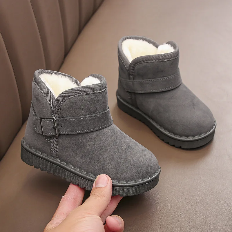 Children Snow Boots 2024 Winter Plush Thick Boys Short Boots Girls Cotton Shoes Warm Soft Soled Kids Cotton Shoe Winter Boots