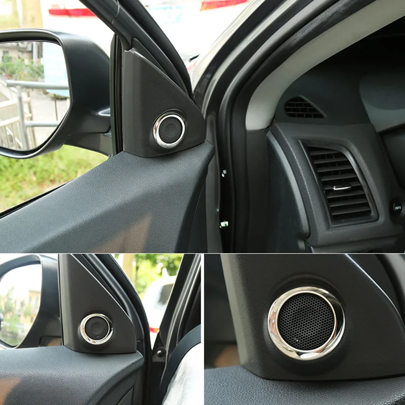 For Mitsubishi Outlander 2013 2014 2015 2016 2017 2018 2019 2020 Chrome Interior A Pillar Stereo Speaker Cover Trim Decoration