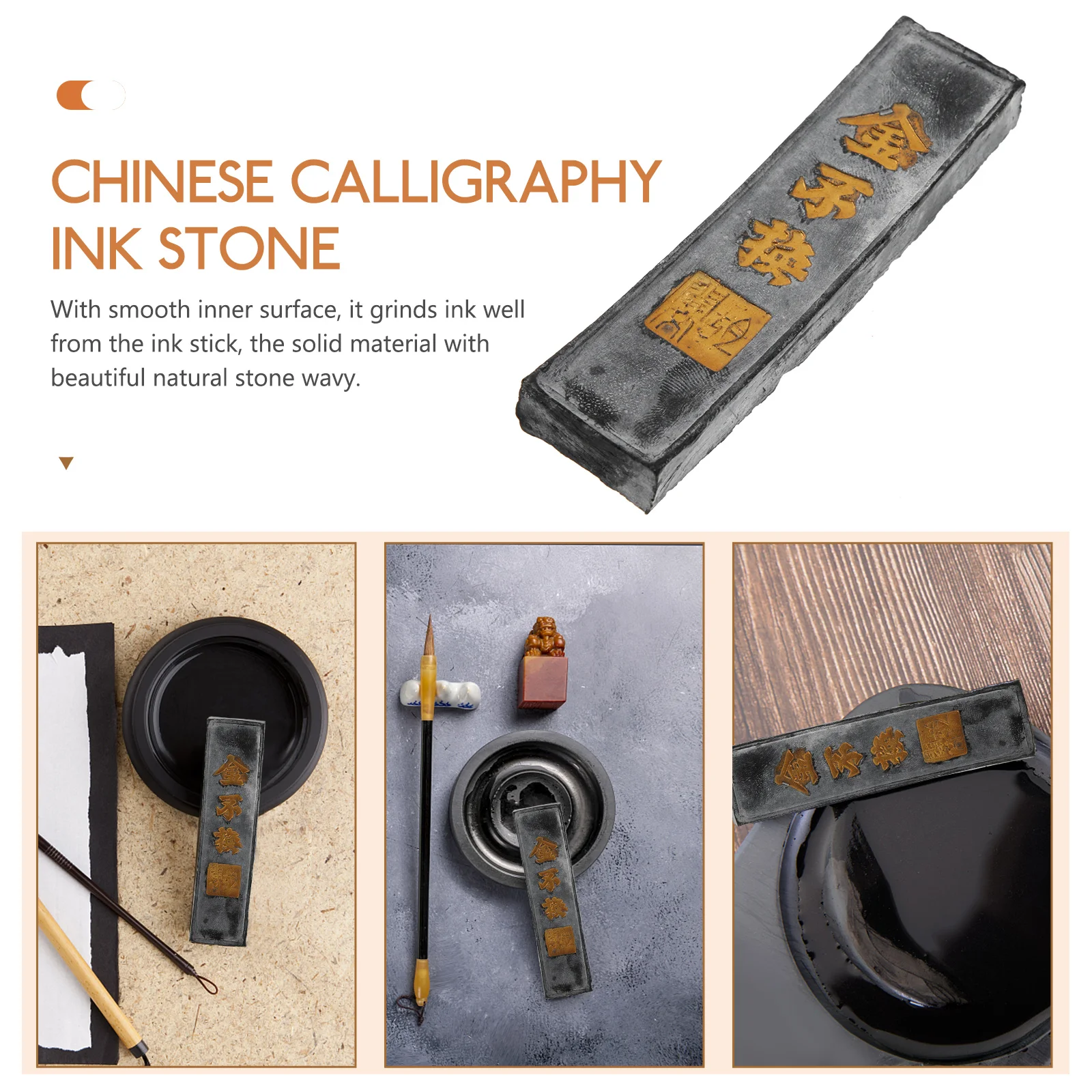 Fountain Pen Ink Chinese Calligraphy Stone Stick Quartz Painting Strip Office Handmade Block