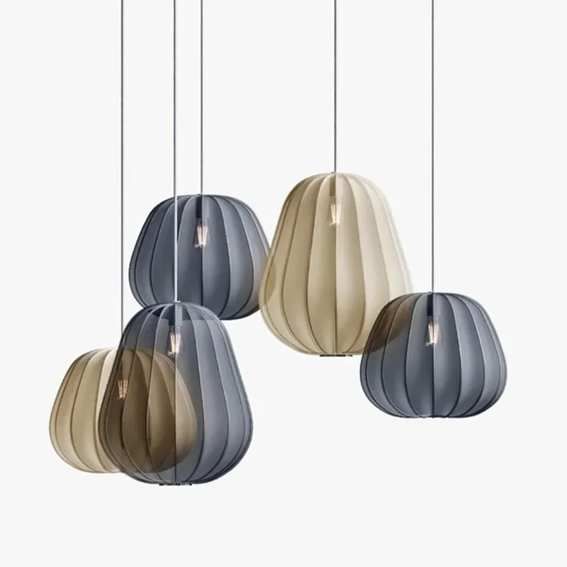 Linterna de seda Wabi Sabi, lámpara de tela creativa, lámpara colgante con globo Bolia, iluminación para sala de estar, dormitorio, escalera,