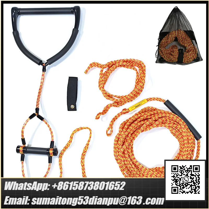 23 Meters 16 Strand Water Ski Rope,2 Handles,PE Material,for Wakeboard and Jet Ski 75FT