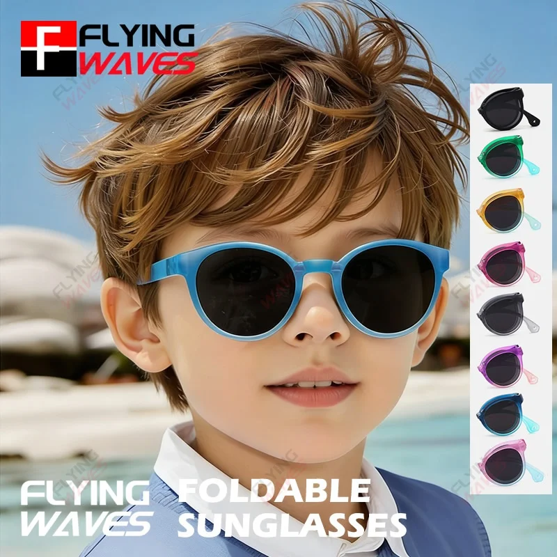 Faltbare Weiche Kinder-Polarisierte Sonnenbrille TR90 für Kinder im Alter von 3-12 Jahren Outdoor-Sport Radfahren Wandern Reisen Sonnenbrille UV-Schutz
