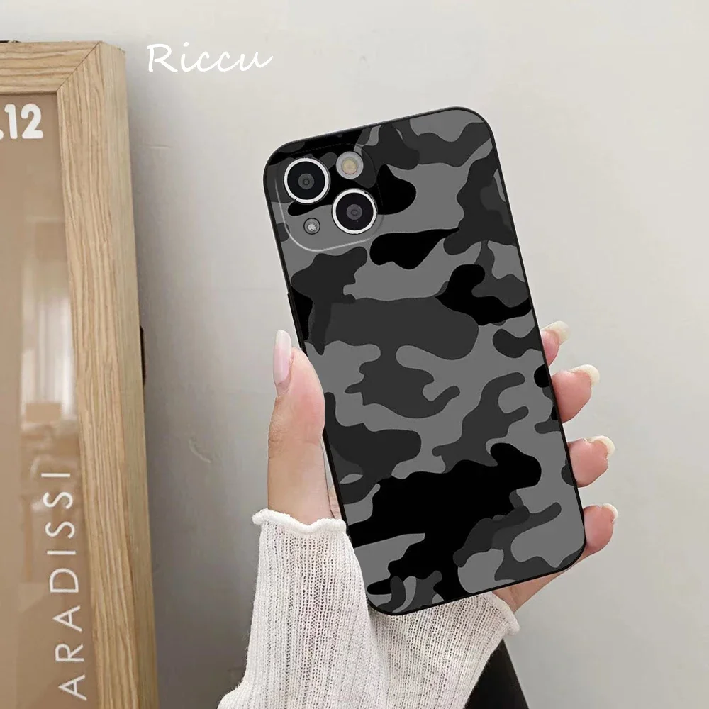 FOR IPhone 14 Camouflage pattern soldier Phone Case FOR IPhone 13 11 12 Pro 15 Plus X 14 Pro MAX SE XR XS 13 MINI Soft Covers