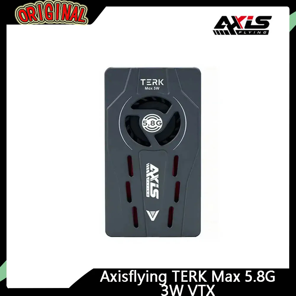 

Axisflying TERK Max 5.8G 3W VTX - Fan-Cooled CNC Heatsink, Dual-Button, Built-in MIC, Silent for Long-Range FPV Drones
