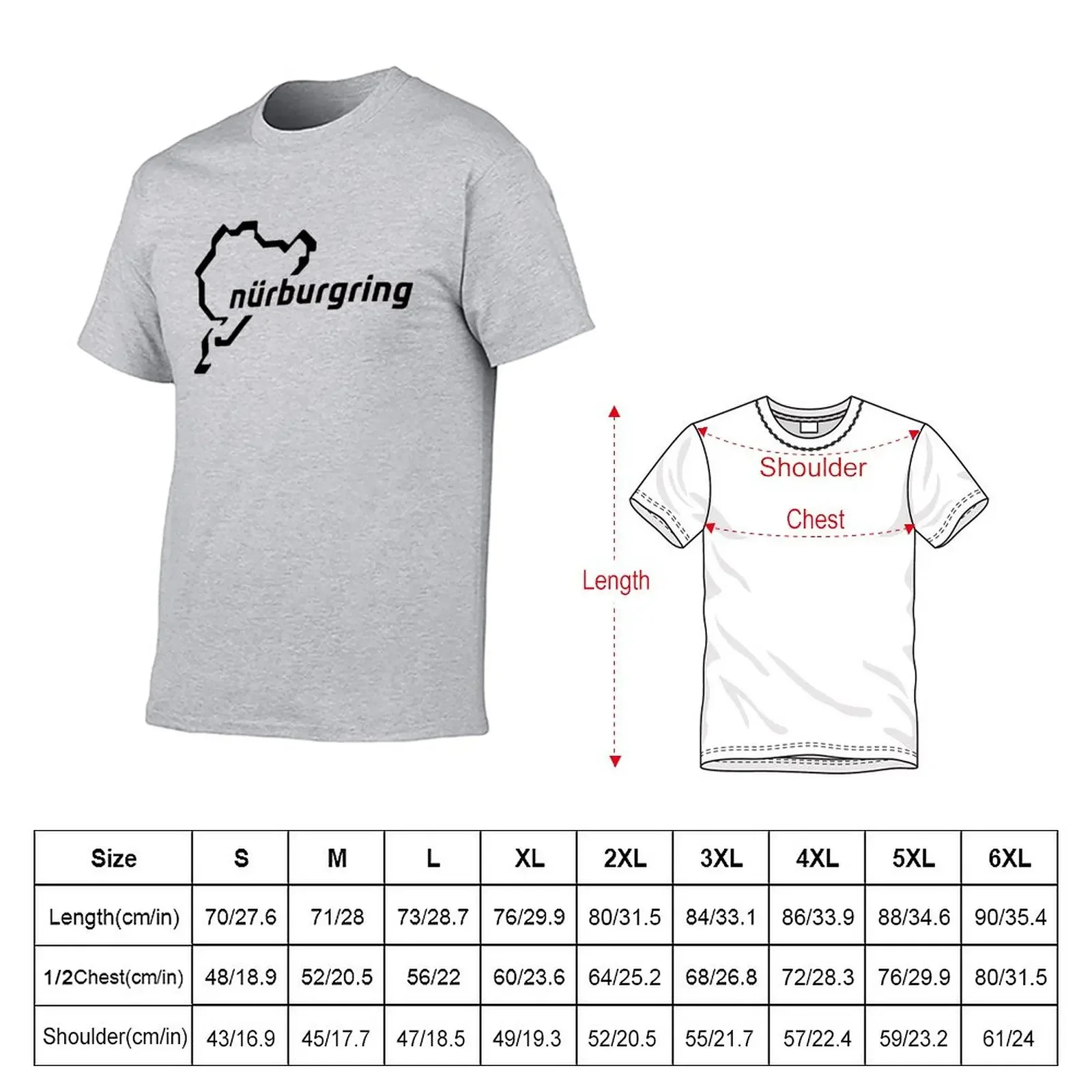 Nurburgring Race track T-Shirt customizeds Aesthetic clothing cotton graphic tees vintage mens graphic t-shirts hip hop