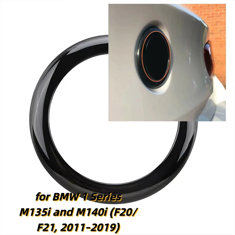 

1pc For BMW 1 Series M135i M140i F20/F21 2011-2019 Car Rear Badge Ring Logo Frame Cover Decoration Trim Carbon Gloss Black
