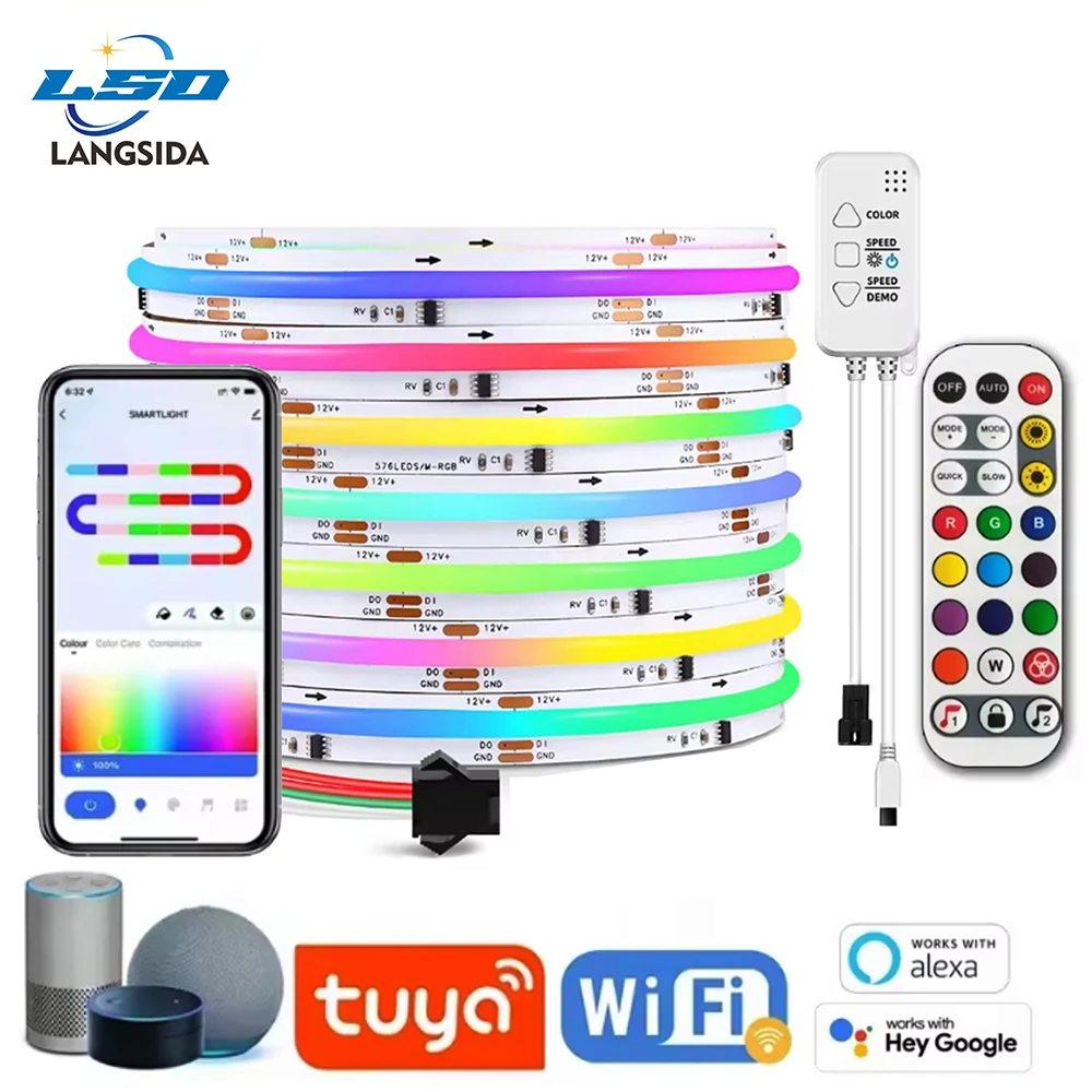 tuya-smart-wifi-rgbic-cob-led-strip-light-app-control-for-alexa-google-tape-addressable-12v-ws2811-ic-flexible-rgb-neon-led-ligh