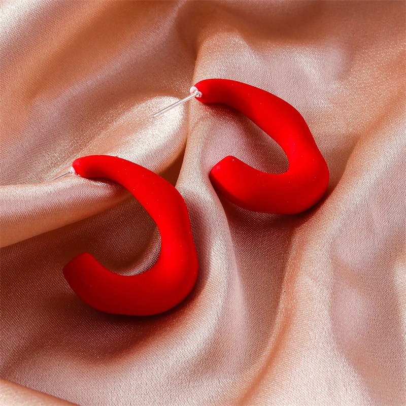 Modische 2,5 cm große runde Creolen für Damen, in Bonbonfarben, aus Acryl, als Schmuck für Partys und Festivals, ideal als Geschenk für Mädchen. – Detail 14
