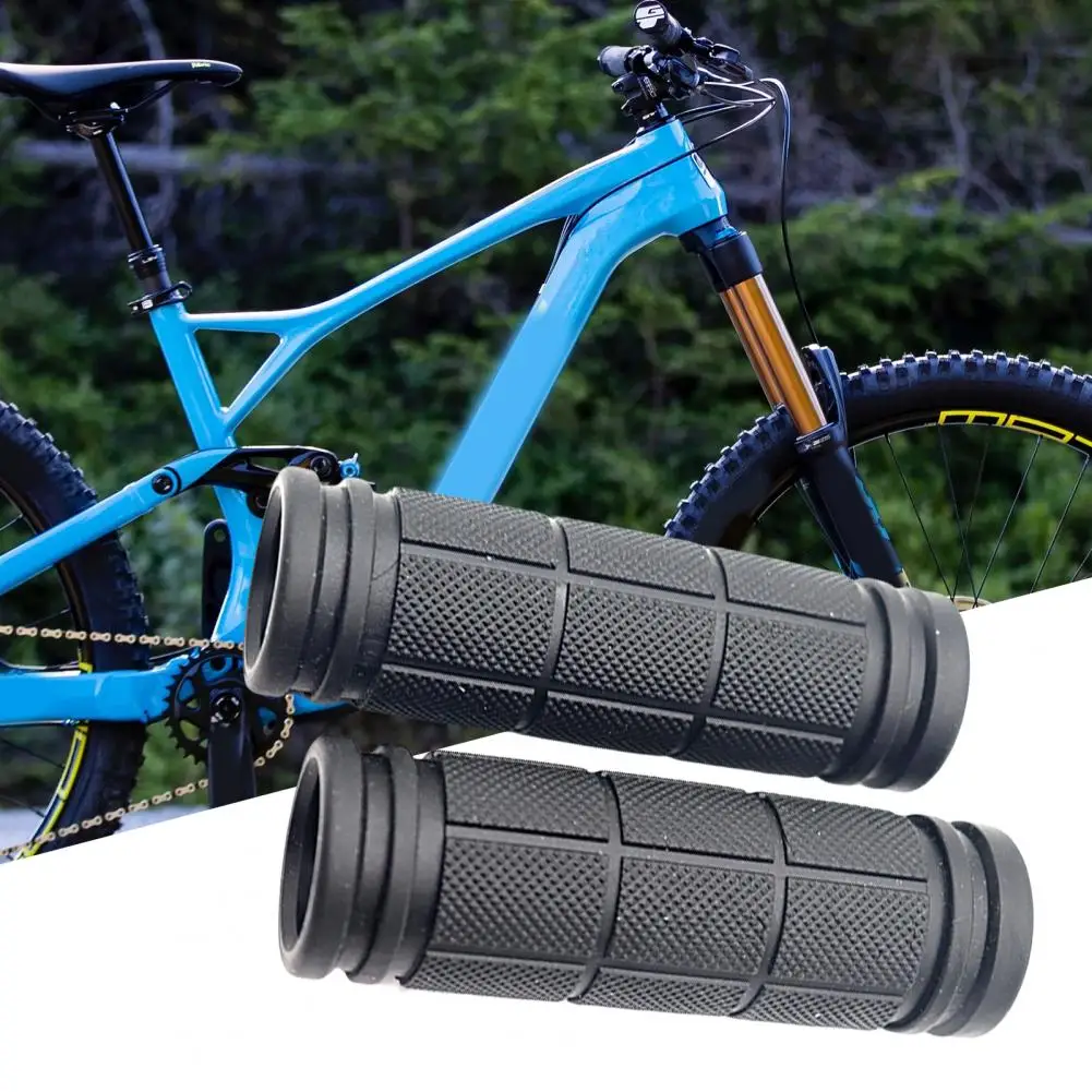 Black Bike Handlebar Sleeves Grips One-sided Locking Rubber Dustproof Bicycle Cycling Handle Bar Grips Replacement Parts