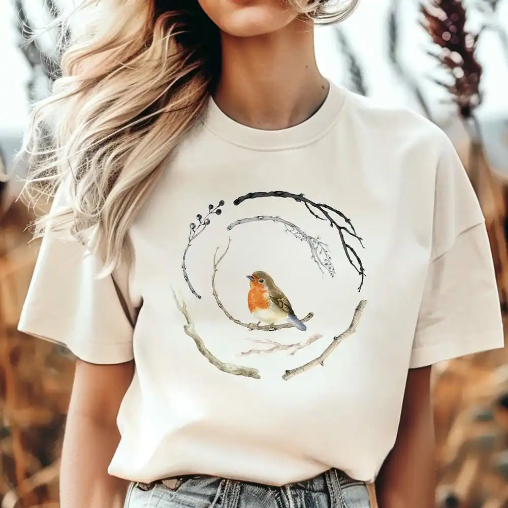Vogelliebhaber-Druck, Komfort-T-Shirt für Damen, süßer Vogel, Naturliebhaber, T-Shirt, lustiger Vogel, Frieden, Hemd, Bekleidung, trendig, lässig, Streetwear, Y2K