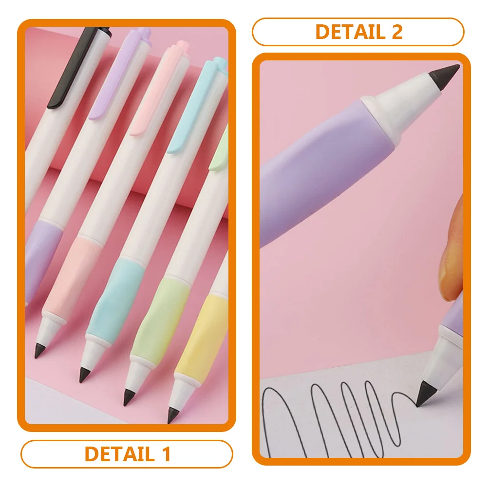 7 Pcs Mechanical Pencil/Students Only/No Need to Sharpen/Press Eternal Pencil/7pcs Inkless Writing Automatic