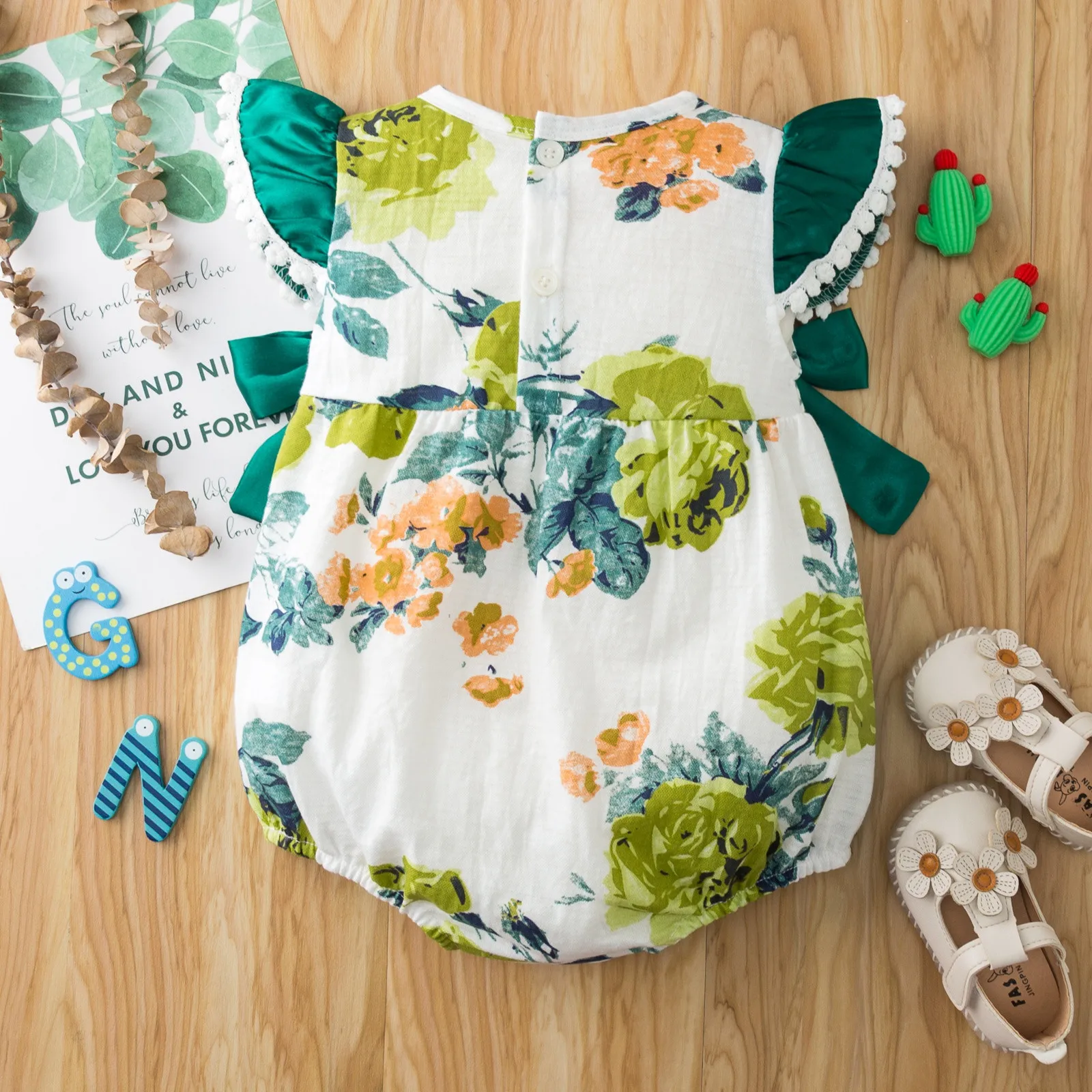 6 9 12 18 Months Newborn Baby Girls Romper Summer Clothes Sleeveless Floral Bow Bodysuit Infant Outfits Fashion Girl Clothing