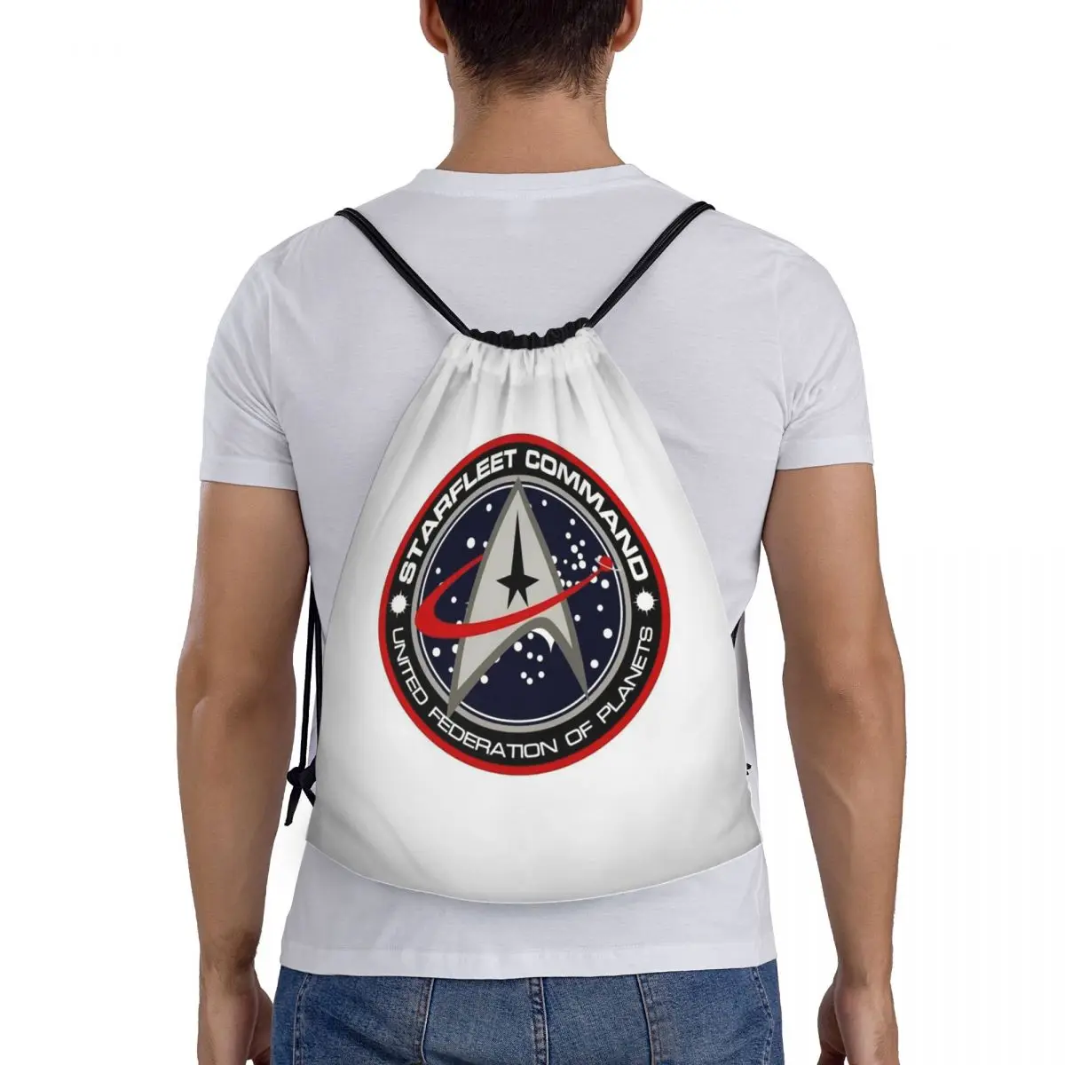 Star Treks Science Fiction TV Series Backpacks Multi-function Drawstring Bundle Pocket Shoes Bag Book Bags for Travel Students