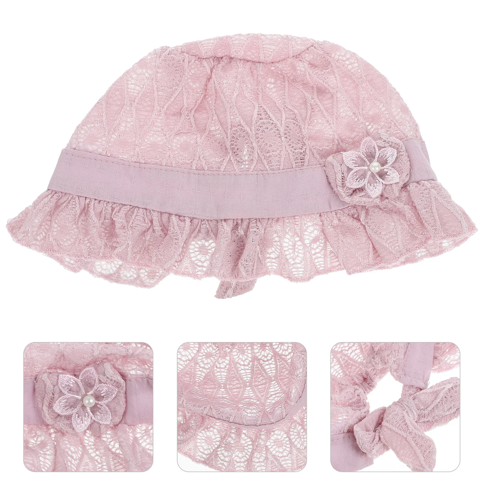 

Lace Hat For Newborn Girls Infant 0-2 Years Purple Adjustable Comfortable Outdoor Daily Wear Christening Hat Elegant Design