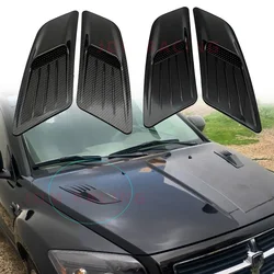New Universal Carbon Fiber /Black Car Decorative Cell Air Flow Intake Hood Scoop Bonnet Vent Cover Stickers Decoration Styling