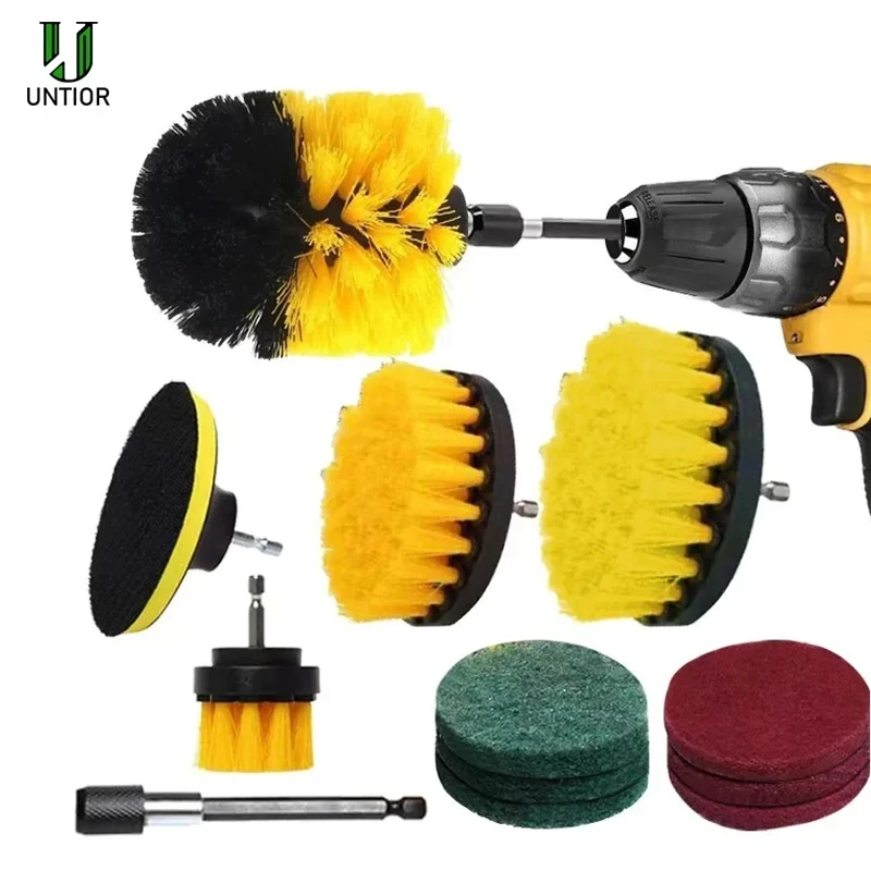 Electric Drill Brush Kit scrubber Cleaning Brush Attachments Set Scrub Wash Brushes Tools for Car Floor Glass Tires Toilet