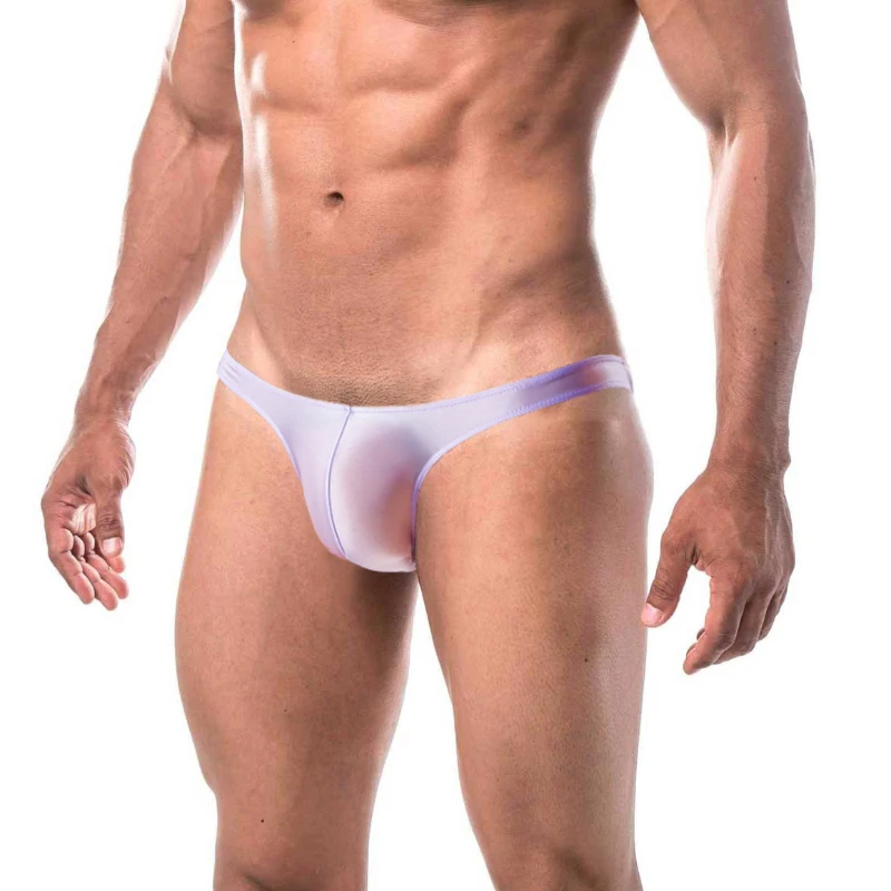 Men Thong Silky Transparent Underwear Ultra Thin Panties Shiny Ultra Low Rise Bikini Slip Homme Seamless Breathable Underpants