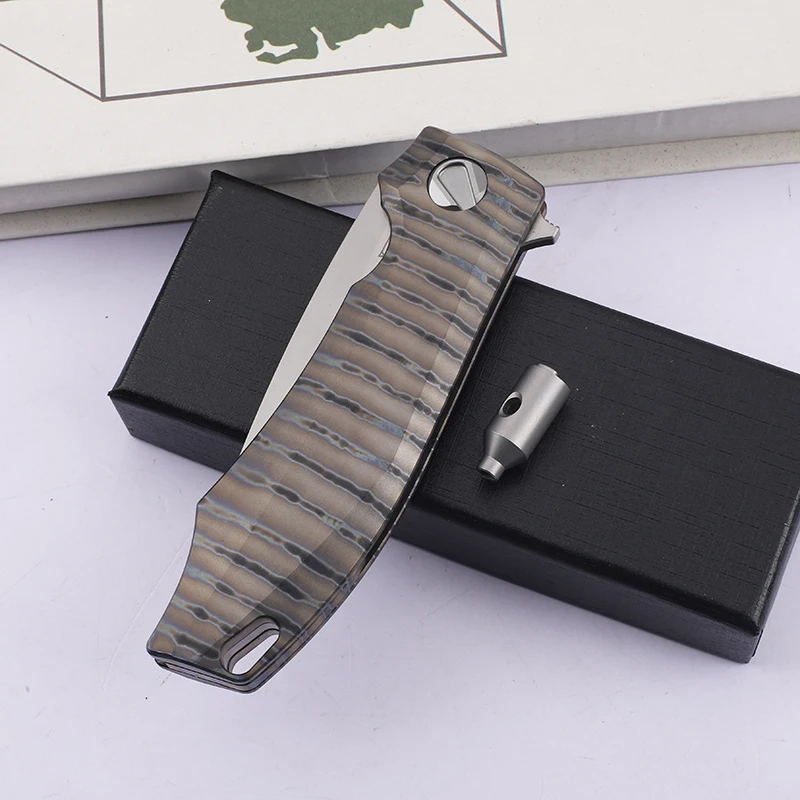 جديد النار مقبض سبائك التيتانيوم مقبض VG10 و M390 شفرة مكافحة الجسم الصيد جيب الفاكهة المحمولة EDC سكين #6