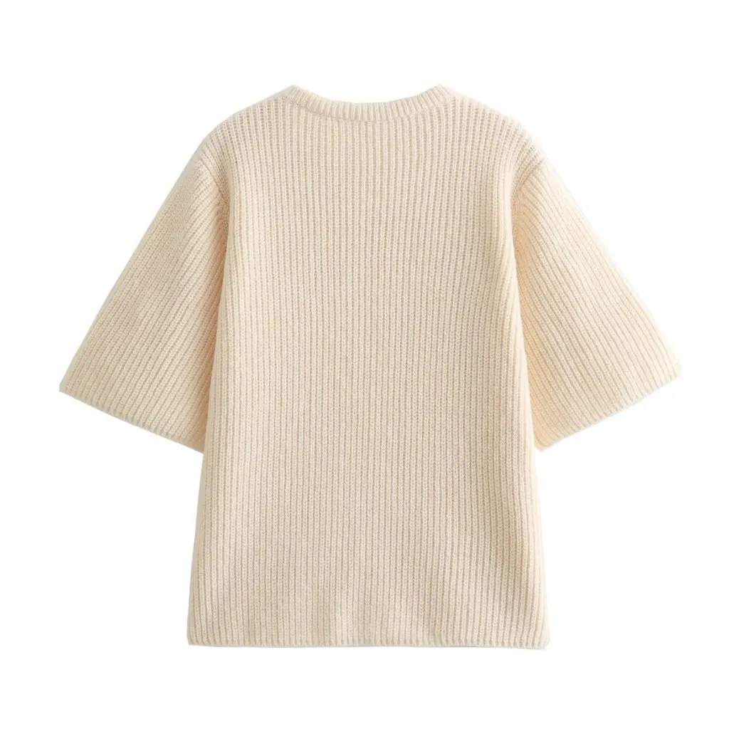

Summer Women's V-neck Cardigan Cherry Decorative Short Knitted Sweater European And American Style for Women B66017