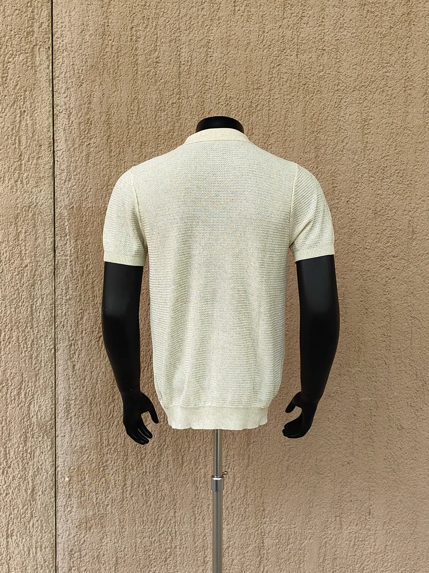 2026 Men's Summer New Simple Tees Trend Breathable Semi-zipper Knitted Short-sleeve Chic Tops Male Solid Color Knitwear T-Shirts