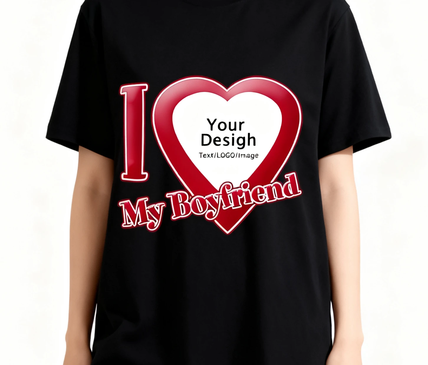 

Hot-selling Fashionable New Style "I Love My Boyfriend/girlfriend" T-shirt Short-sleeved T-shirt Customized T-shirt Unisex
