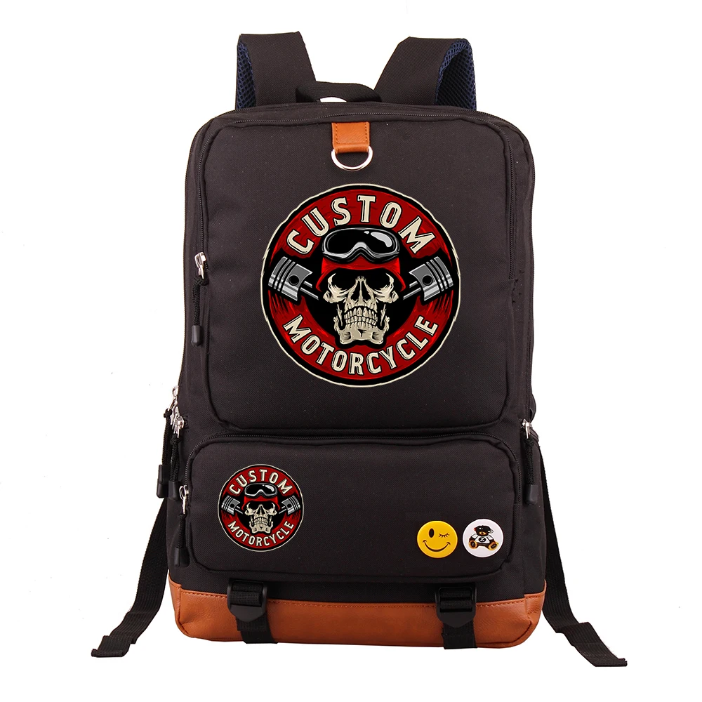 

2026 Skull Head 7 Cartoon Large Capacity Laptop Backpack Casual Business Travel Backpack for Middle School Students Double Shoul
