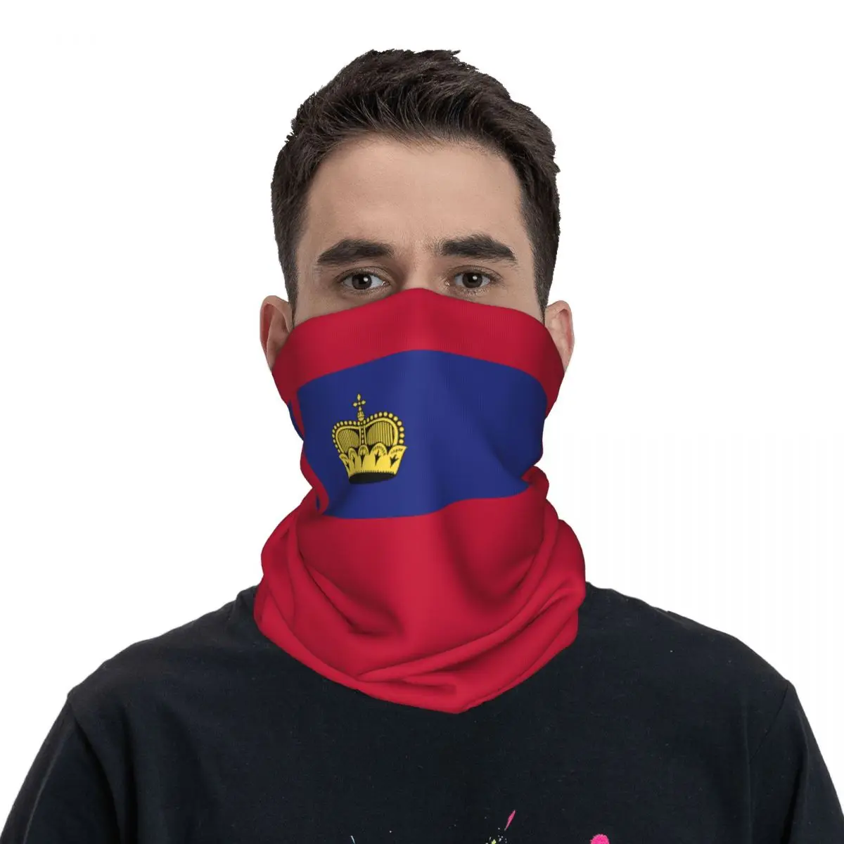 Liechtenstein Flag Accessories Neck Gaiter Motocross Motorsports Wrap Scarf Multi Use Riding Headband