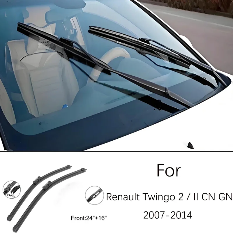 

For Renault Twingo 2 / II CN GN 2007-2014 2008 2009 24 16 Inch Front Wiper Blades Windshield Windscreen Window Accessories