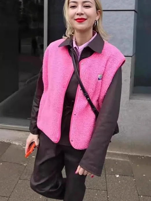 

Vests Waistcoats Thick Womens Woman Spring Cashmere Slim-Fitting Buttoned Minimalist Officewear Tailored Cleanfit Gentle Vintage