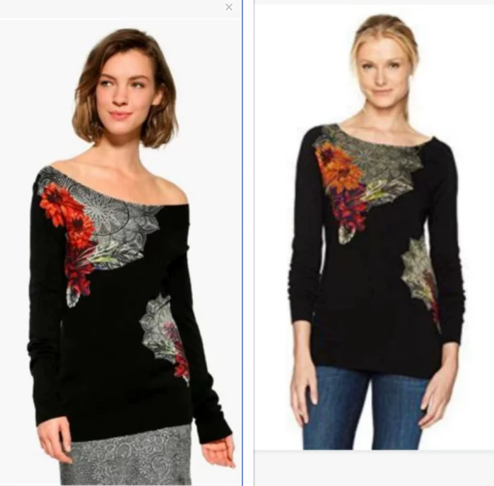 

Foreign trade original single Spanish new spring and autumn printed round neck sweater