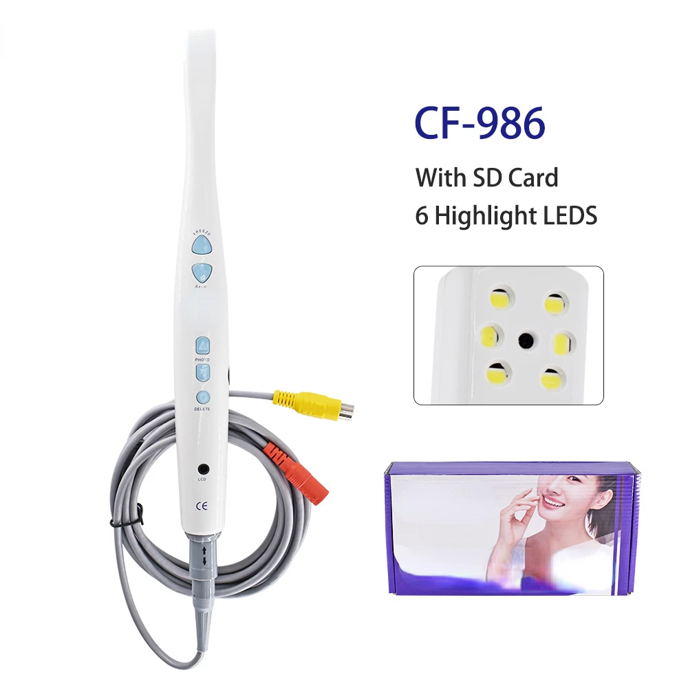 Super Cam Intraoral Endoscope CF-986 With SD Card & 6 Highlight LEDS Without Screen Oral camera