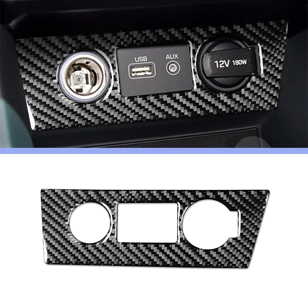 for Hyundai Sonata 2015 2016 2017 Car Interior Cigarette Lighter Panel Decoration Sticker Trim Cover Accessories Carbon Fiber