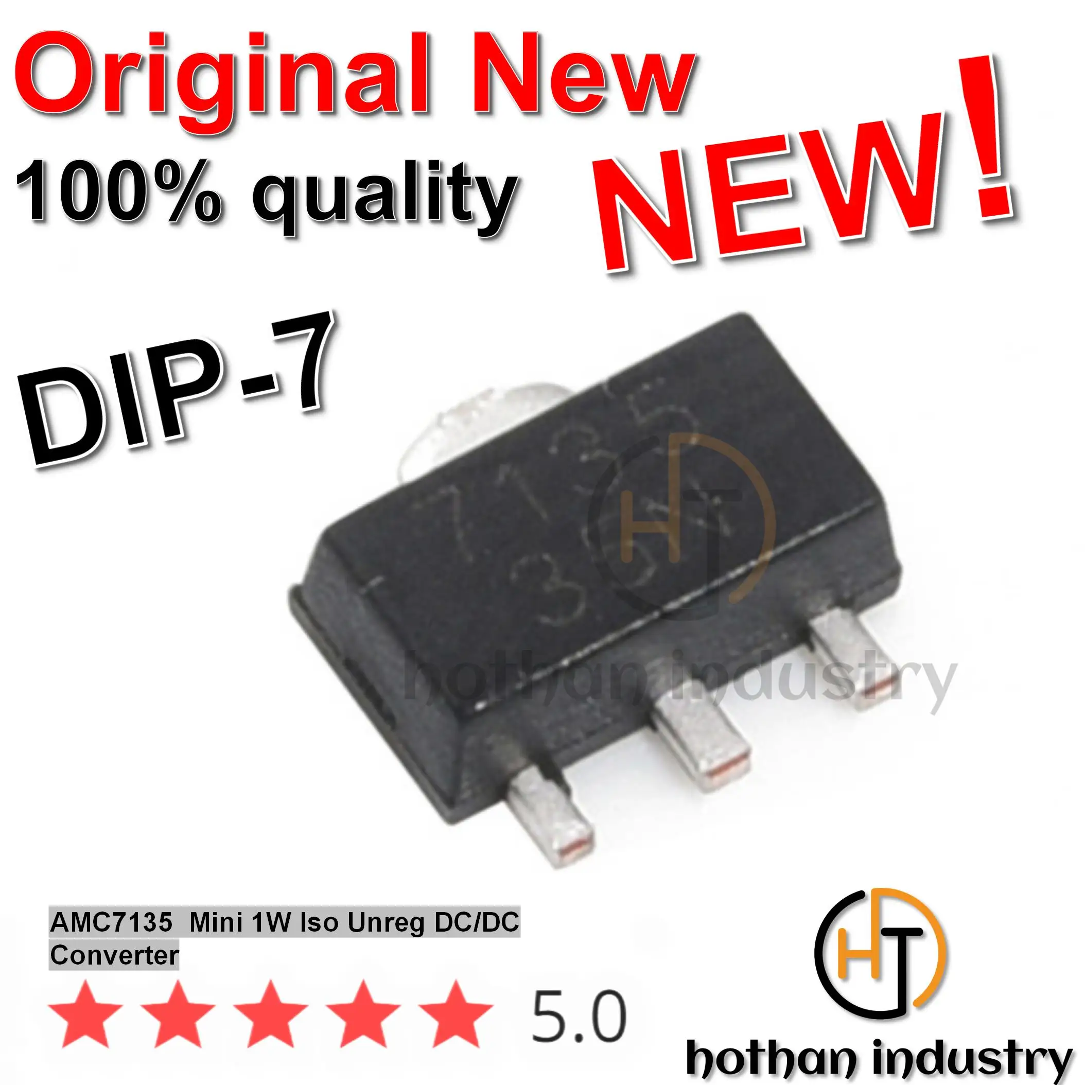 【10PCS】hothan 2023+ 100% Imported New Original AMC7135  Mini 1W Iso Unreg DC/DC Converter