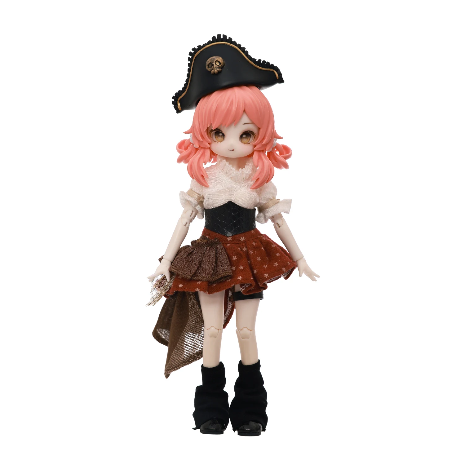Figurki BJD w Blind Boxach 1/8 Falowane Włosy Pełny Zestaw Figurka Anime Kobieta Kapitan Ekspedycji Strój Pirata Peruka z Żywicy Wróżka Shuga