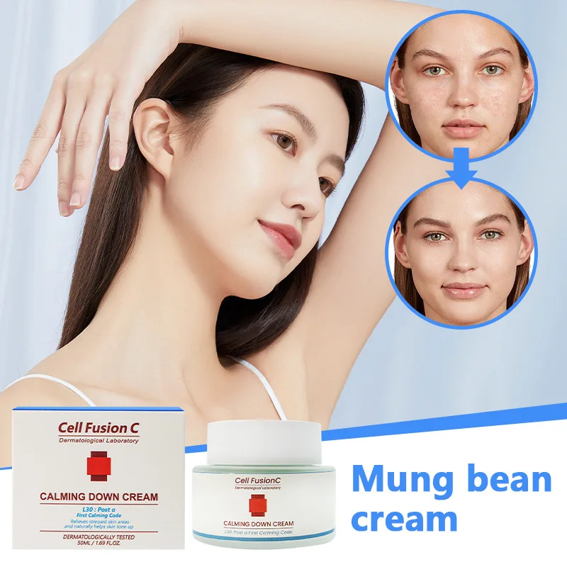 Mung Bean CALMING DOWN CREAM Первый успокаивающий код и естественно помогает тон кожи снимает стресс Фото №4