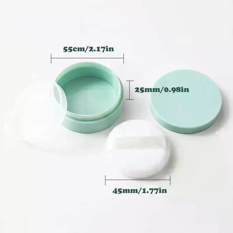 جرة مسحوق سائبة 5 جرام مع حاوية مستحضرات التجميل المنتفخة علبة تعبئة بلاستيكية صندوق فارغ قابل لإعادة الملء مع أداة مكياج بغطاء شبكي منخل