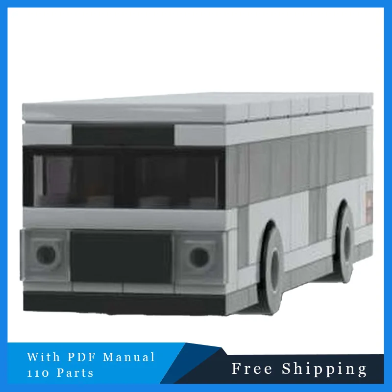 

110 Parts MOC Grey City BusTechnical Model Building Blocks Creative Education DIY Assembly Toy Set Kids Christmas Birthday Gift