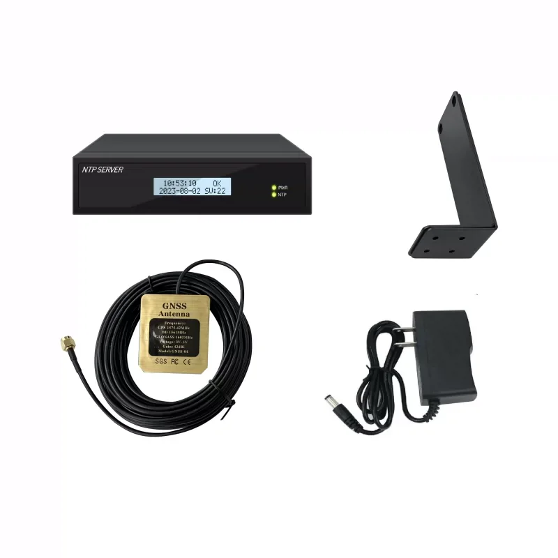 ​TF-NTP-LITE NTP Server NTP Network Time Server with Screen 2 Network Ports Support for Beidou GPS GLONASS QZSS + 10m Antenna