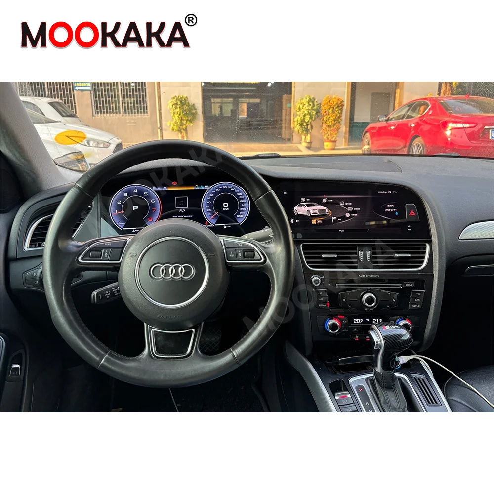 

24,6-дюймовый автомобильный радиоприемник с Android Auto для Audi A4 2009-2016, мультимедийный проигрыватель + цифровая панель приборов, двойной экран, CarPlay, GPS-навигация