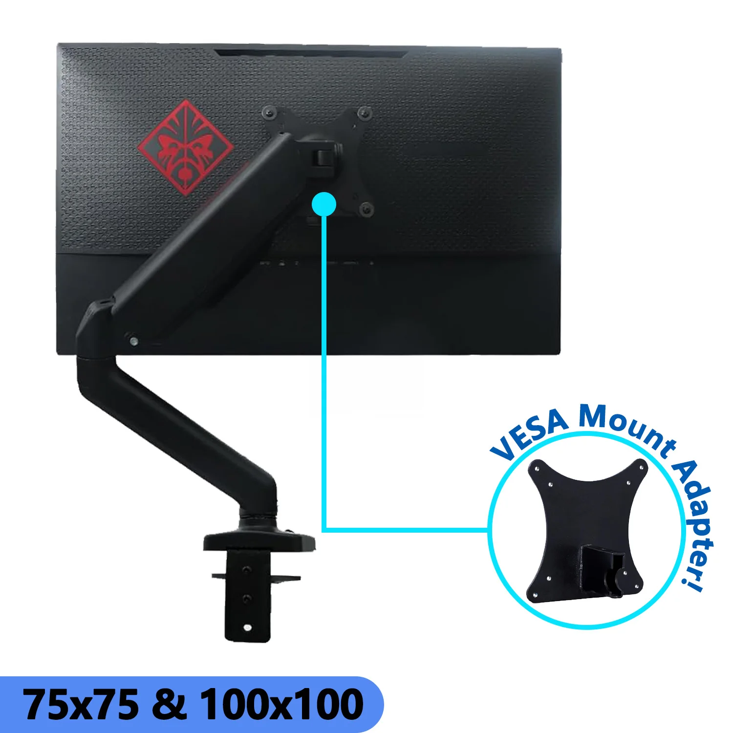 Nuevo soporte de pared para monitor HP OMEN 25 Z7Y57A9 Z7Y57AA, adaptador VESA 75x75 y 100x100 para brazos de monitor