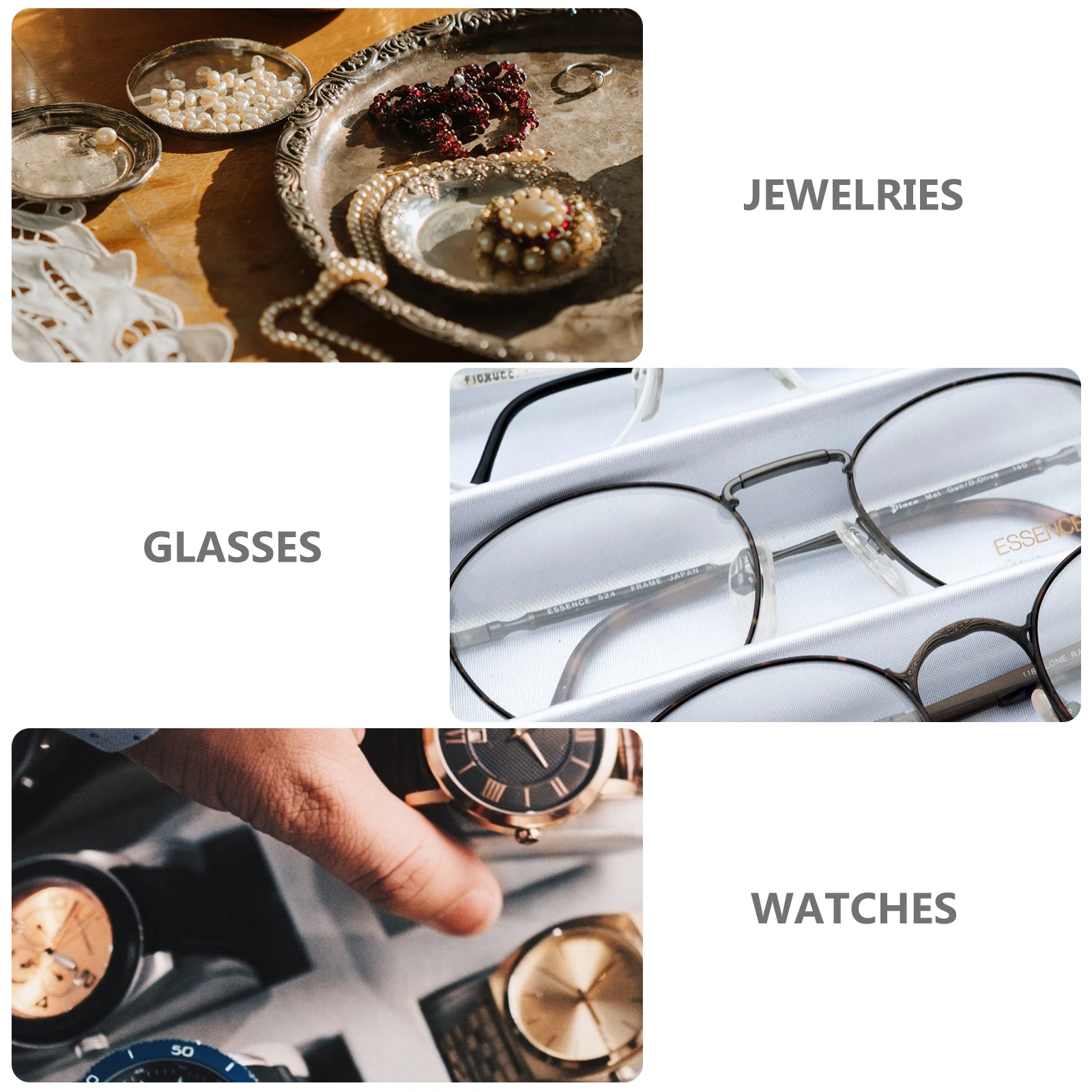 

Wood Box Lid Wooden Jewelry Organizer Trinket Case Keepsakes Watches Glasses Storage Container Wood Box with Lid