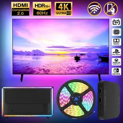 2024 telewizor z podświetleniem LED z ekranem do synchronizacji obrazu zestaw LED Strip taśmy listwa oświetleniowa Led RGB dla urządzenia 2.0 kompatybilnego z 4K HDMI