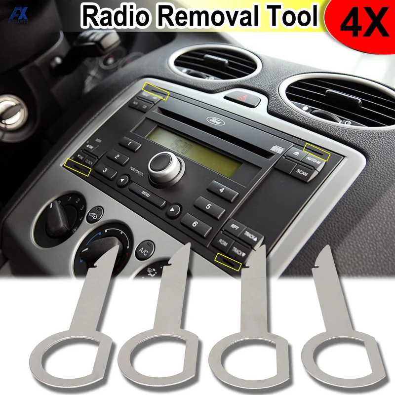 4pcs Radio Stereo Removal Extractor Key Release Pin Head Unit Audio Install Tool For VW Audi Ford Mercedes Benz Skoda Car Parts