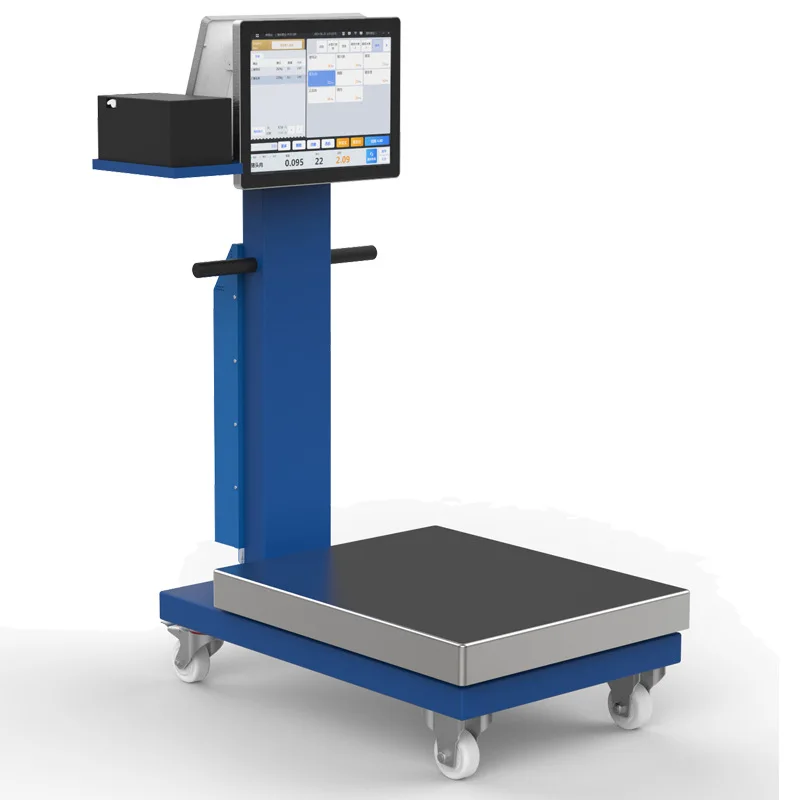 For Intelligent Industrial Touch Screen TCS 100kg Electronic Platform Pricing Electronic Scale with Wheels