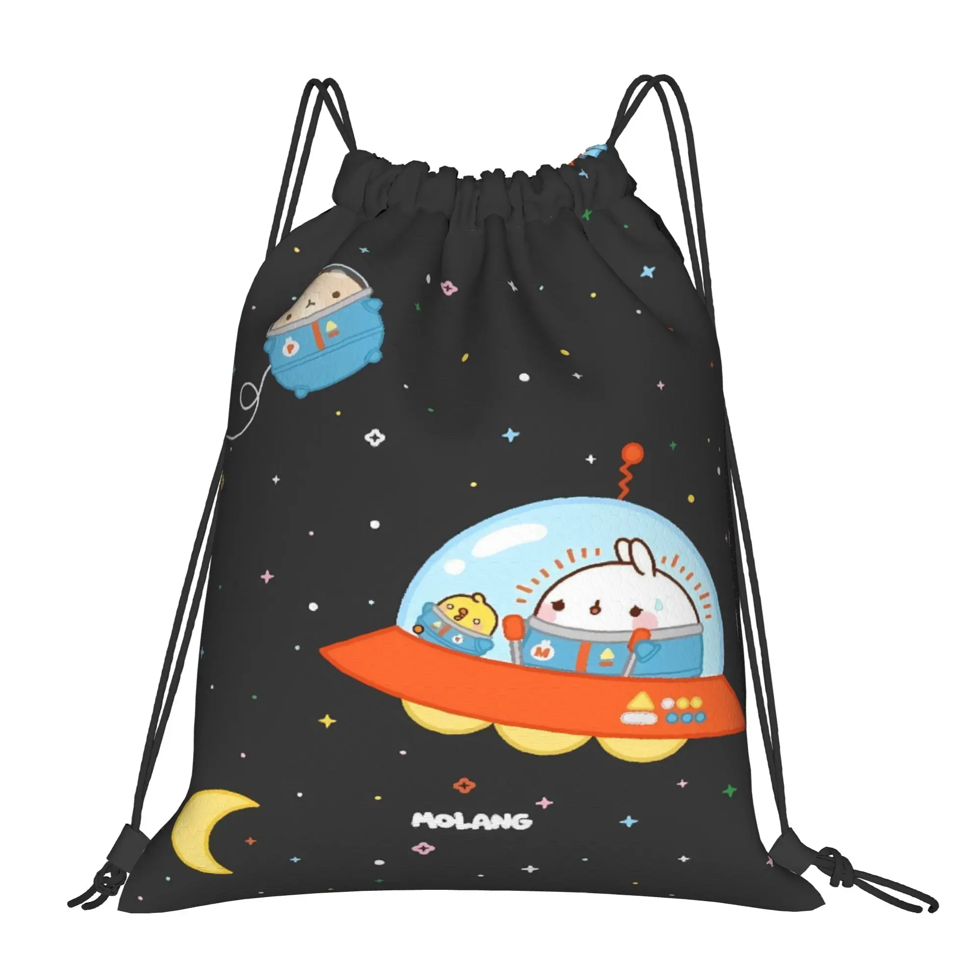 Drawstring Bag Molang Cartoon Backpacks  Portable Portable Sports Yoga Sackpack String Bags For Men