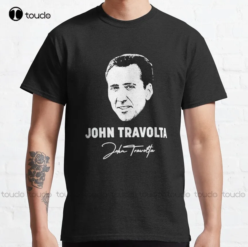 John Travolta Nicolas Cage Classic T-Shirt Mens Shirts Casual Fashion Creative Leisure Funny T Shirts Fashion Tshirt Summer New