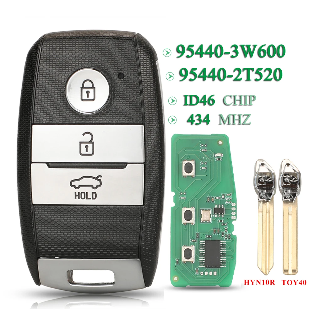 

Чип jingyuqin ID46 95440-3W600/2T520 434 МГц, дистанционный ключ-брелок для автомобиля KIA K5 KX3 Sportage Sorento, смарт-ключ, складной ключ с дистанционным управлением