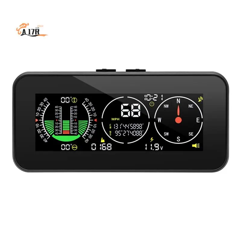 

A17R-Car HUD Head Up Display Inclinometer Compass Speedometer GPS Overspeed Alarm Digital Speed Slope Meter Car Parts